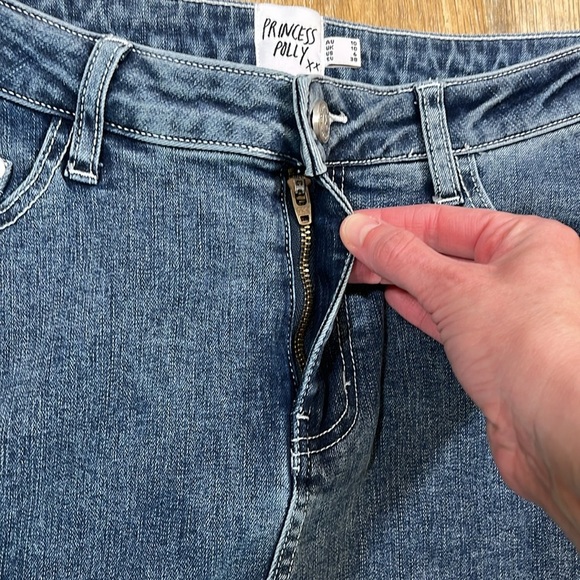 Princess Polly Batkins Denim Maxi Skirt Front Slit PP-DNM Women's 6 EUC Jean - Picture 5 of 14